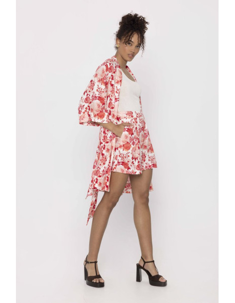 MIND MATTER MELINA DRESS-KIMONO 25-01-07-010-RED | BON FASHION