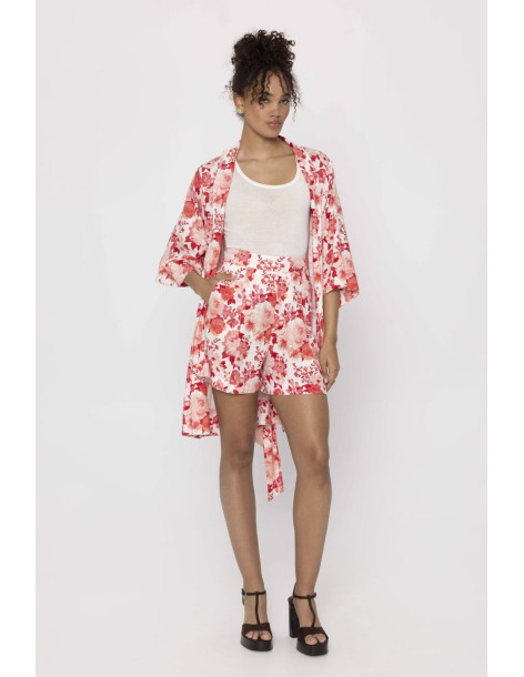 MIND MATTER MELINA DRESS-KIMONO 25-01-07-010-RED | BON FASHION