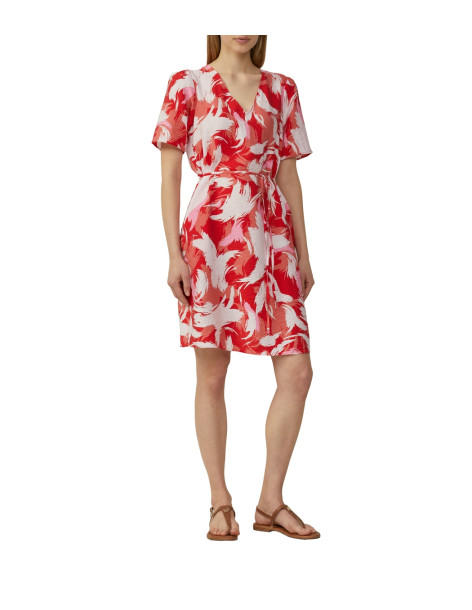 S.OLIVER Short viscose blend dress with puff sleeves 2163713-30A1 | BON FASHION