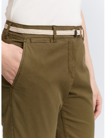 TOM TAILOR Slim chino trousers with belt 1045433-10370 BON FASHION