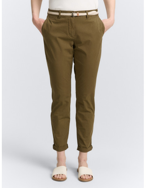 TOM TAILOR Slim chino trousers with belt 1045433-10370 2