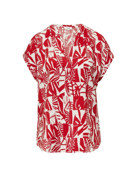 S.OLIVER Textured blouse with gathered details 2171191-35A1