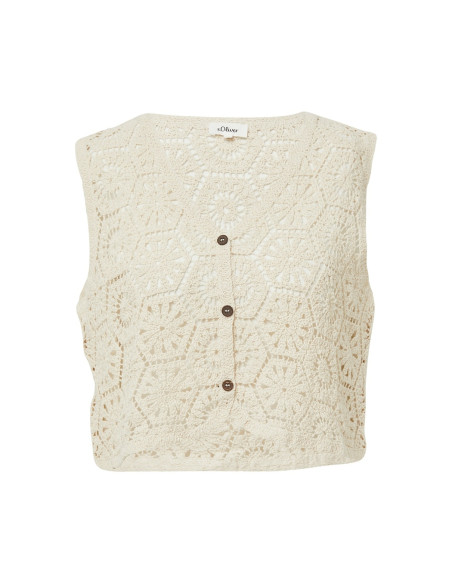 S.OLIVER Cropped crochet lace waistcoat 2166279-8105 | BON FASHION