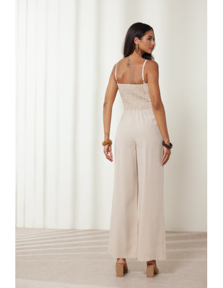 ENZZO Ολόσωμη φόρμα Muriel 251563-ΒΑΝΙΛΙΑ | BON FASHION