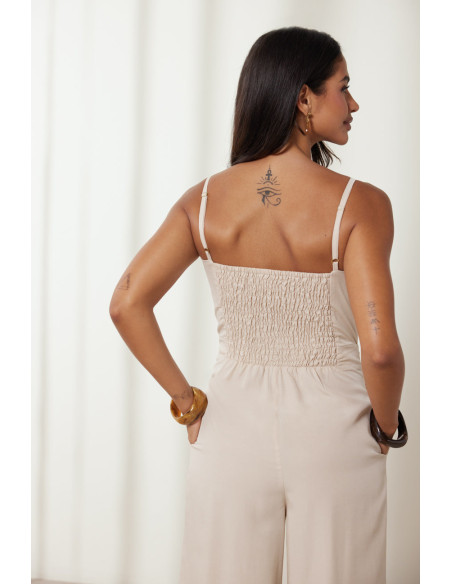 ENZZO Ολόσωμη φόρμα Muriel 251563-ΒΑΝΙΛΙΑ | BON FASHION