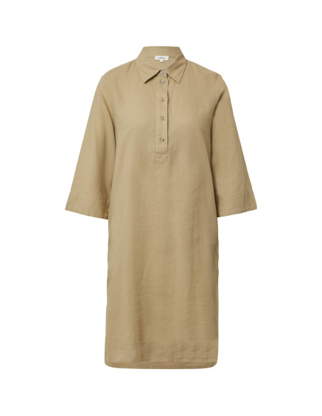 S.OLIVER Short linen-blend blouse dress with pockets 2163731-8363 | BON FASHION