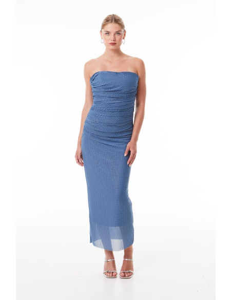 MIND MATTER SOPHIE DRESS 25-01-07-031-BLUE | BON FASHION