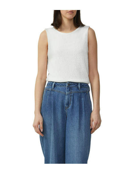 S.OLIVER Semi-sheer knitted top with a round neckline 2164676-0210