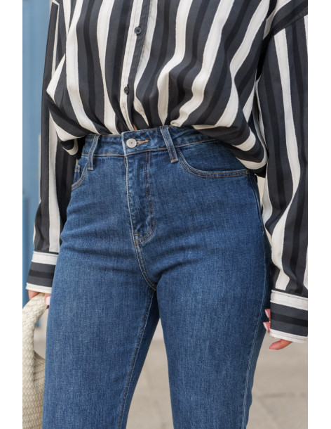 ORAIJE PARIS Momfit cropped jeans - Maryline JD365-BLUE| BON FASHION