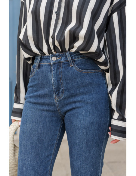 ORAIJE PARIS Momfit cropped jeans - Maryline JD365-BLUE| BON FASHION