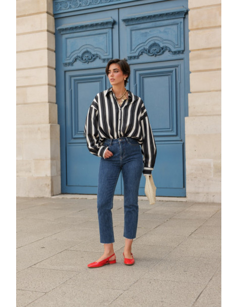 ORAIJE PARIS Momfit cropped jeans - Maryline JD365-BLUE