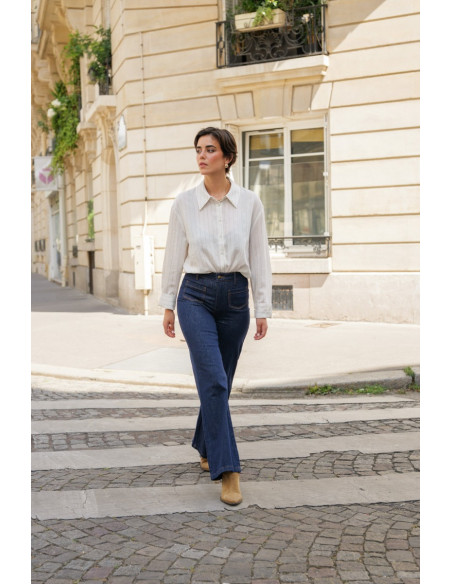 ORAIJE PARIS Wide jeans - Gaspard JD434-BLUE | BON FASHION