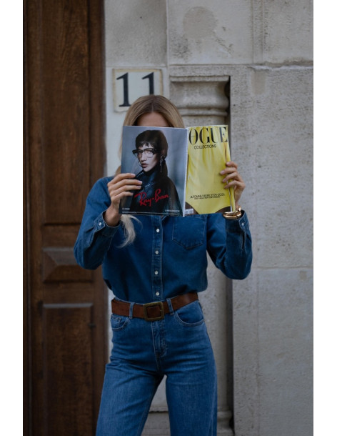 ORAIJE PARIS Denim shirt - Celia JD436-BLUE | BON FASHION