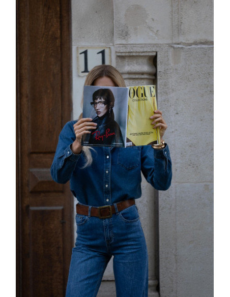 ORAIJE PARIS Denim shirt - Celia JD436-BLUE | BON FASHION