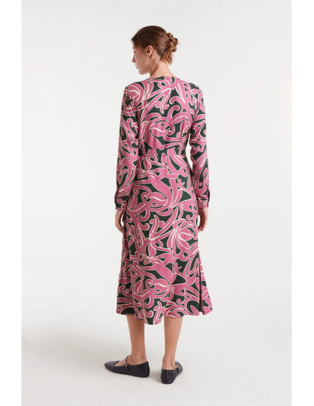 COMPANIA FANTASTICA Pastures print midi dress 53C/43004 | BON FASHION