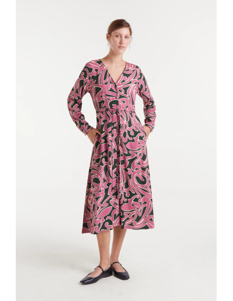 COMPANIA FANTASTICA Pastures print midi dress 53C/43004