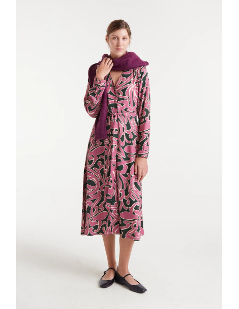 COMPANIA FANTASTICA Pastures print midi dress 53C/43004 | BON FASHION