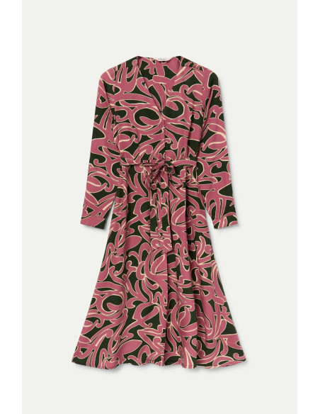 COMPANIA FANTASTICA Pastures print midi dress 53C/43004 | BON FASHION