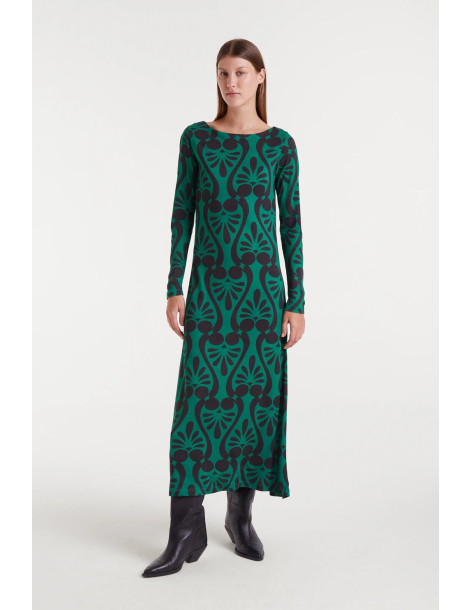 COMPANIA FANTASTICA Long dress with Baroque print 53C/41026