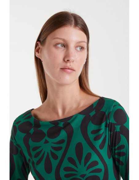 COMPANIA FANTASTICA Long dress with Baroque print 53C/41026 | BON FASHION
