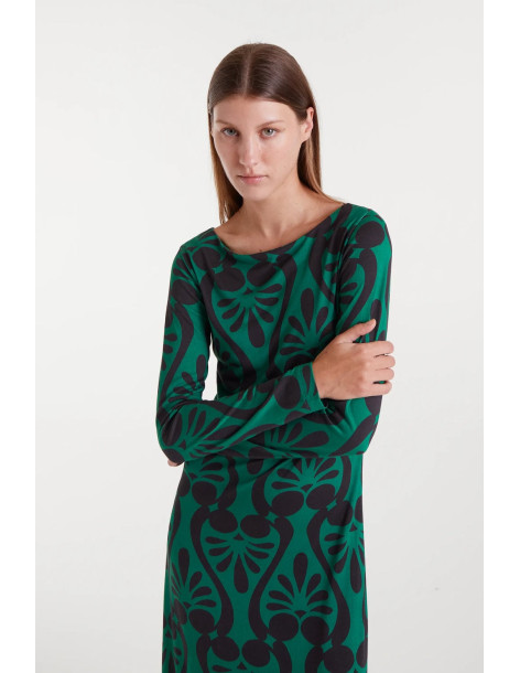 COMPANIA FANTASTICA Long dress with Baroque print 53C/41026 | BON FASHION