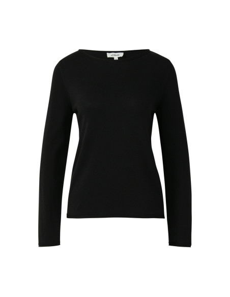 S.OLIVER Soft fine knit jumper with rolled edges 2168768-9999 | BON FASHION