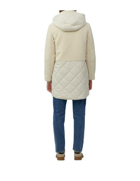 S.OLIVER Short teddy coat in fabric mix 2166586-8001 | BON FASHION