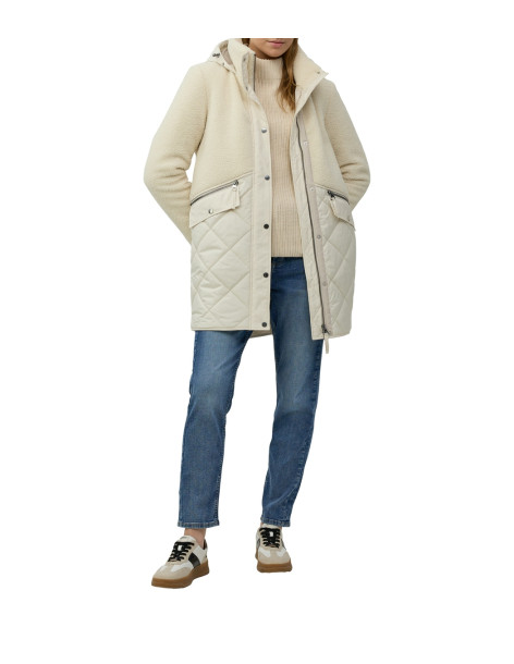 S.OLIVER Short teddy coat in fabric mix 2166586-8001 | BON FASHION