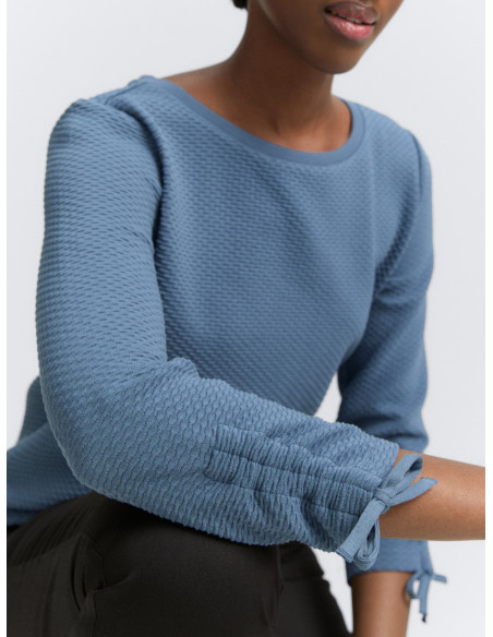 TOM TAILOR Sweatshirt with gathered sleeves 1047227 | BON FASHION
