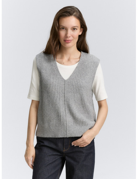 TOM TAILOR Ribbed jumper with V-neck 1047693-10313