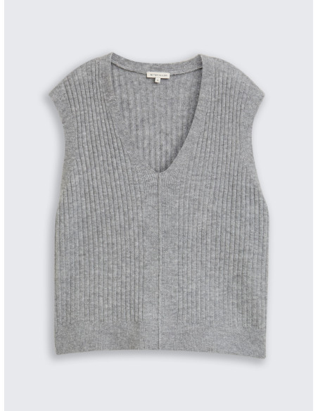 TOM TAILOR Ribbed jumper with V-neck 1047693-10313 | BON FASHION