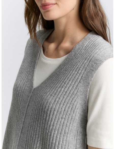 TOM TAILOR Ribbed jumper with V-neck 1047693-10313 | BON FASHION