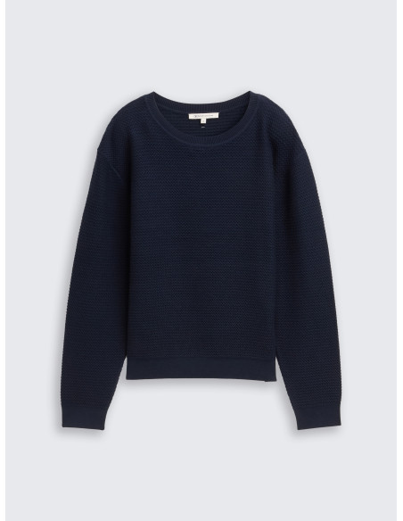 TOM TAILOR Knitted jumper with round neck 1047882-10668 | BON FASHION