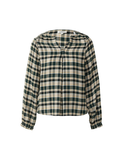 S.OLIVER Check blouse with pleat detail 2170017-69N1 | BON FASHION
