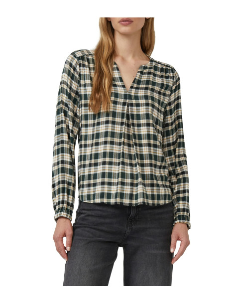 S.OLIVER Check blouse with pleat detail 2170017-69N1