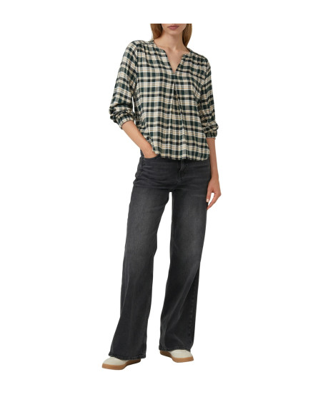 S.OLIVER Check blouse with pleat detail 2170017-69N1 | BON FASHION