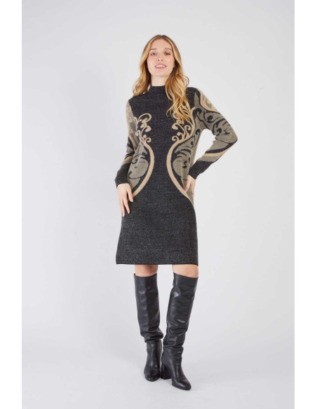 R.DERHY ROBE COURTE EN MAILLE CALYPSO A512002-BLACK