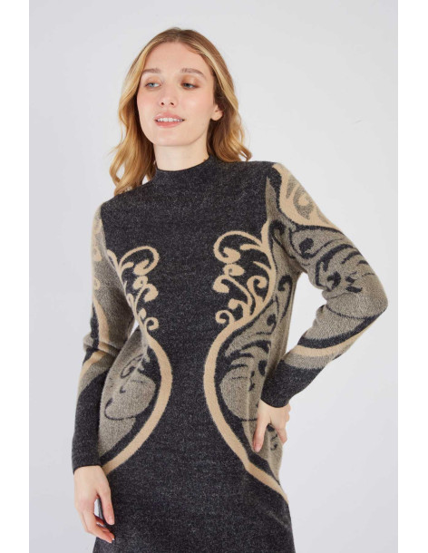 R.DERHY ROBE COURTE EN MAILLE CALYPSO A512002-BLACK 2