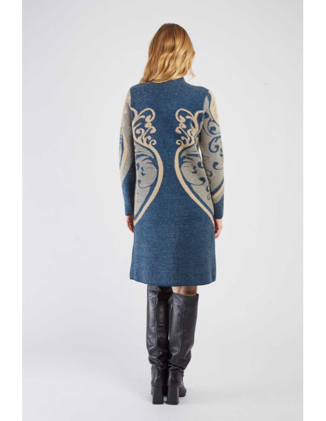 R.DERHY ROBE COURTE EN MAILLE CALYPSO A512002-BLUE | BON FASHION