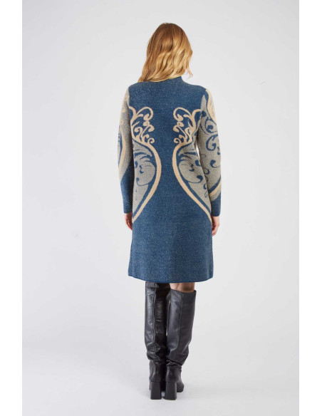 R.DERHY ROBE COURTE EN MAILLE CALYPSO A512002-BLUE | BON FASHION
