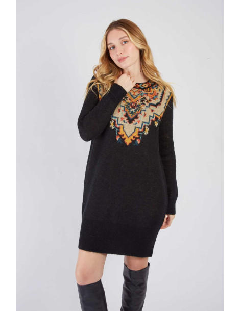 R.DERHY Robe pull courte CELESTE A512022-BLACK