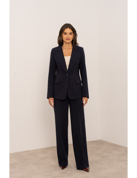 BON FASHION Women's tailored blazer with a slim fit V2506-BLUE | BON FASHION
