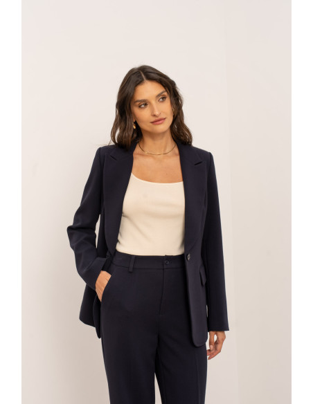 BON FASHION Women's tailored blazer with a slim fit V2506-BLUE | BON FASHION