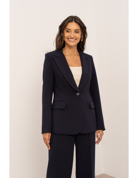 BON FASHION Women's tailored blazer with a slim fit V2506-BLUE