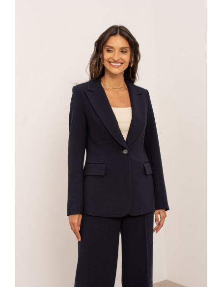 BON FASHION Women's tailored blazer with a slim fit V2506-BLUE