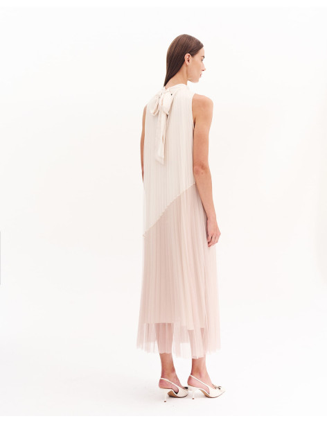 FOREL Φόρεμα με τούλι πλισέ 081.50.01.082-ΜΠΕΖ | BON FASHION