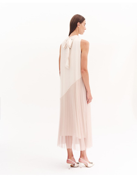 FOREL Φόρεμα με τούλι πλισέ 081.50.01.082-ΜΠΕΖ | BON FASHION