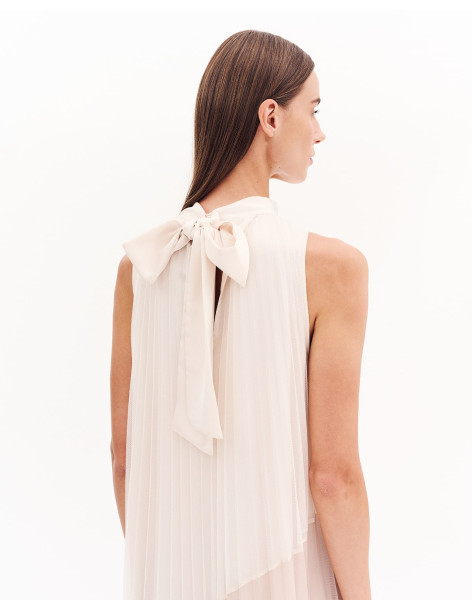 FOREL Φόρεμα με τούλι πλισέ 081.50.01.082-ΜΠΕΖ | BON FASHION