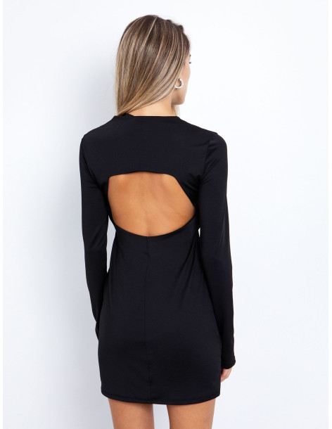 ΤΟΙ & ΜΟΙ Mini φόρεμα με cut out πλάτη 50-6704-225-ΜΑΥΡΟ | BON FASHION