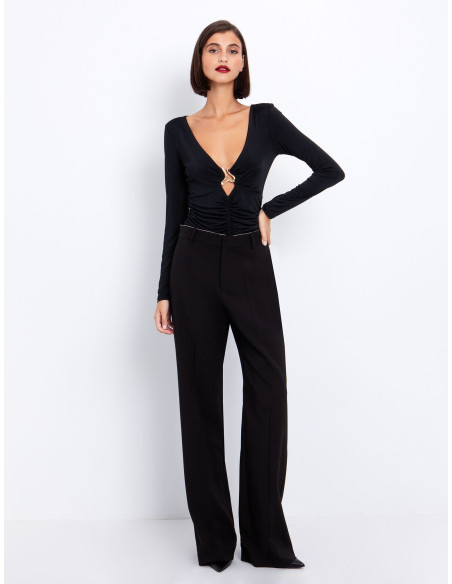 TOI & MOI Τοπ με metal στοιχείο 80-6651-225-ΜΑΥΡΟ | BON FASHION